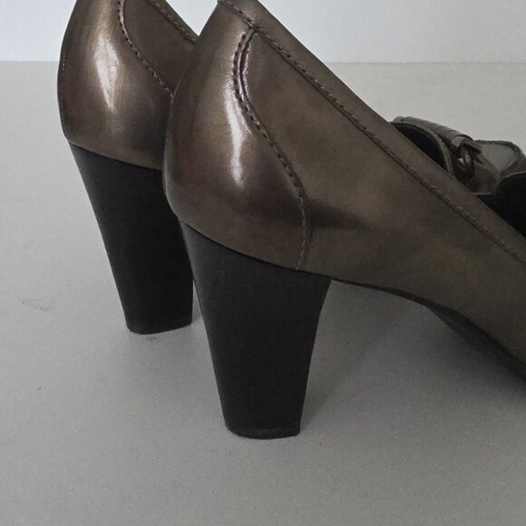 FRANCO SARTO | L-Gable Metallic Pumps Heels Gray Sz 7M - Picture 4 of 5